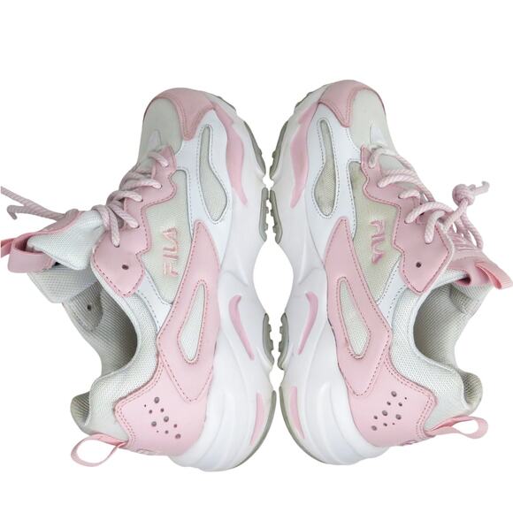 FILA Ray Tracer White and Pink Chunky Sneakers Size 8.5 In Box - Picture 4 of 10